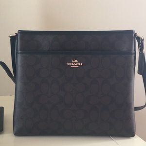 Coach Signature Crossbody Brown Black Purse